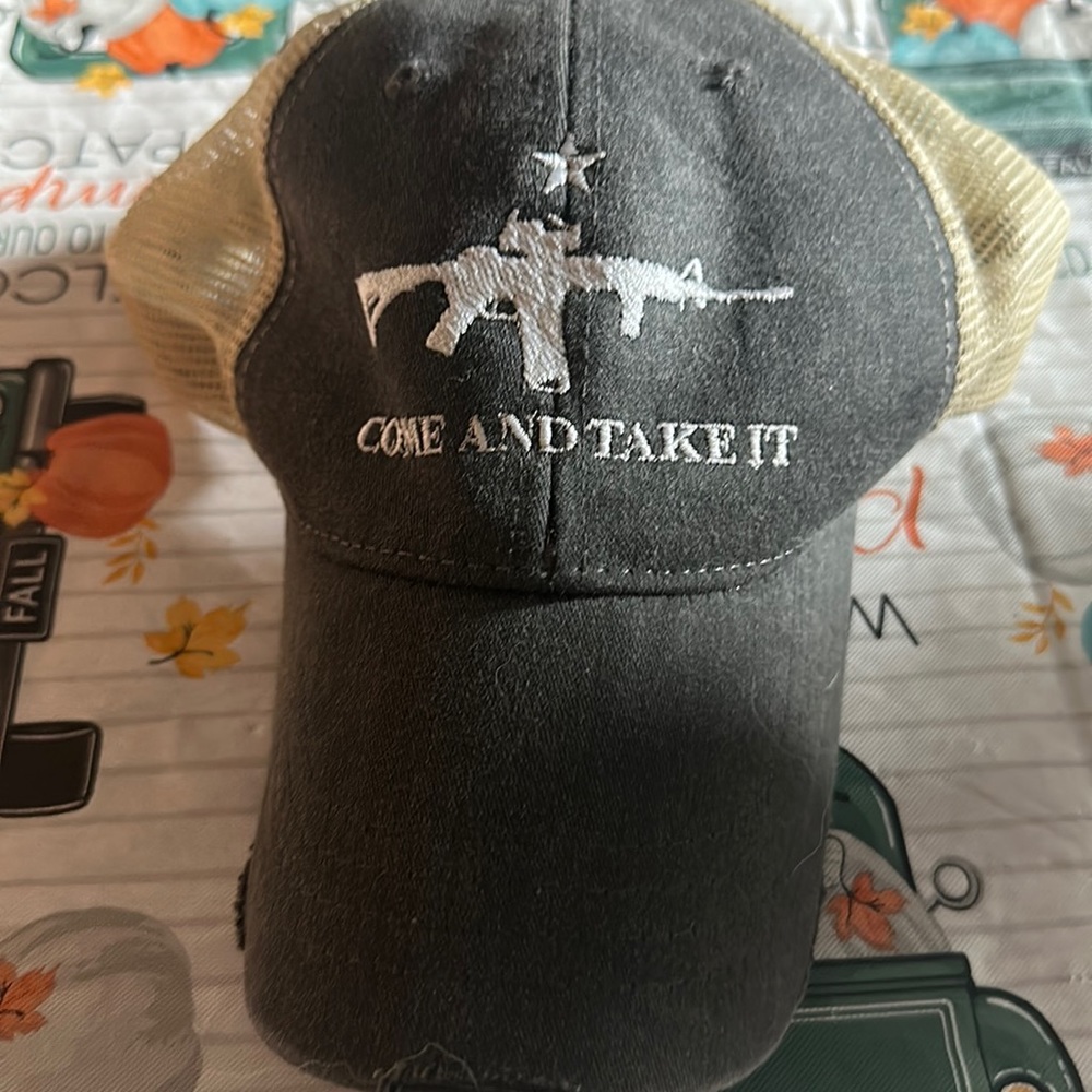 Come and Take it distressed ball cap